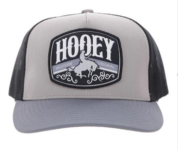 Hooey® Grey/Black Hooey Western Original Bronc Patch Cap