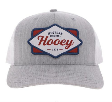 Hooey® Grey/White Diamond Western Original Patch Cap