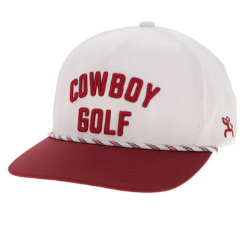Hooey® White/Red Cowboy Golf with Rope Cap