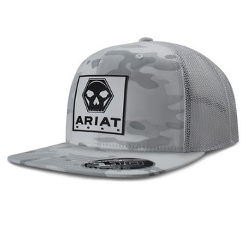 Ariat® Bolt White Camo Skull Patch Cap