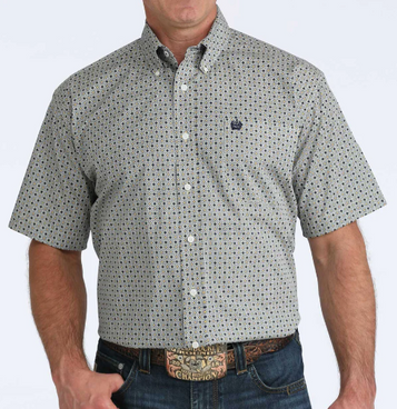 Cinch® Men's S/S Multicolor Geo Print Button Shirt