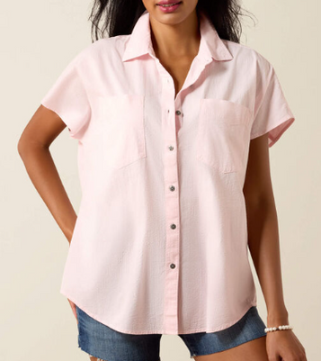 Ariat® Ladies' S/S Icy Pink Vacation Button Shirt