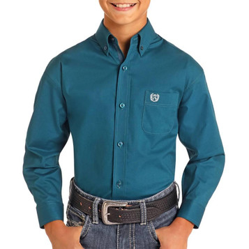 Panhandle® Boys' L/S Solid Poplin Button Shirt