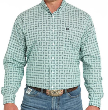 SALE Cinch® Men's L/S Turquoise Medallion Print Button Shirt