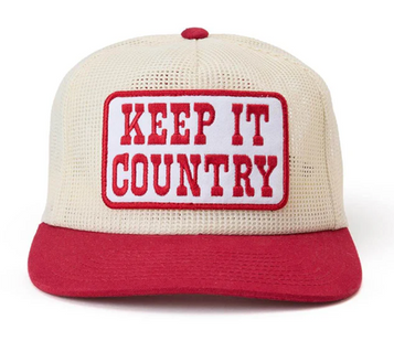 Seager® Red/Cream Keep It Country All-Mesh Trucker Cap