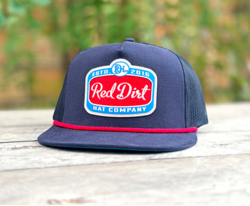 Red Dirt Hat Co® Navy/Red Rope Gitty Up Flat Bill Cap