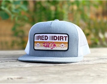 Red Dirt Hat Co® Heather Grey/White Trailblazer Flat Bill Cap