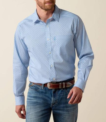 Ariat® Men's L/S Blue Medallion Diamond Everything Classic Fit Button Shirt