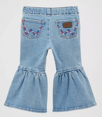 Wrangler® Infant/Toddler Girls' Ruffle Leg Flare Jeans