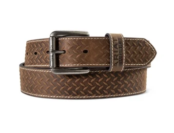 Ariat Work® Men's Medium Brown Diamond Plate Embossed Work Belt