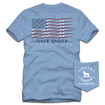 SALE Over Under® Men's S/S Blue Sky Shotgun Flag T-Shirt
