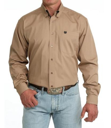 Cinch® Men's L/S Solid Khaki Button Shirt
