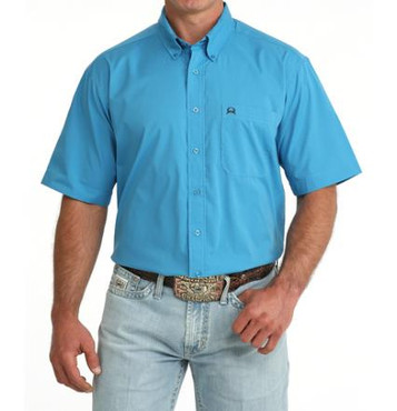 Cinch® Men's S/S Solid Bright Blue ArenaFlex Button Shirt