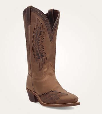 Laredo® Ladies' Tan Coyote Creek Embroidered Wide Calf Snip Toe Boots