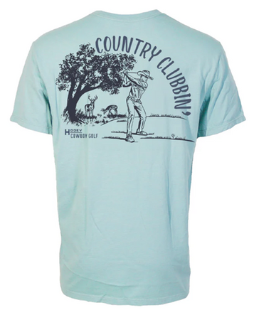 Hooey® Men's S/S Cloud Blue Country Clubbin' Cowboy Golf T-Shirt
