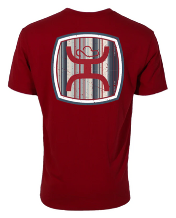 Hooey® Men's S/S Red Multi-Color Stripe Logo Zenith T-Shirt