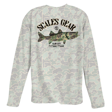 Scales® Men's L/S Camo Native Snook Performance T-Shirt