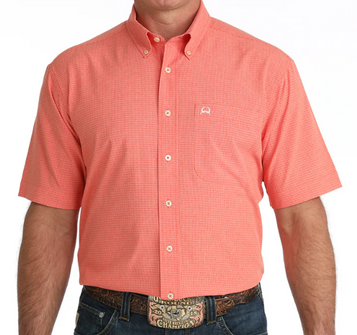 Cinch® Men's S/S Red Plaid ArenaFlex Button Shirt