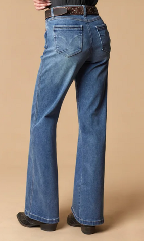 Western Blue® Ladies' HR 5-Pocket Wide Leg Jeans