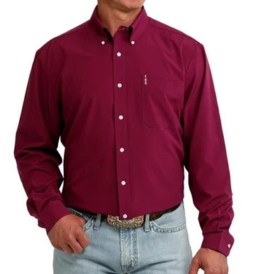 Cinch® Men's L/S Solid Purple Modern Fit Button Shirt
