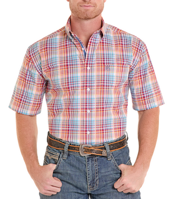 Panhandle Slim® Men's S/S Multi Plaid Rough Stock Button Shirt