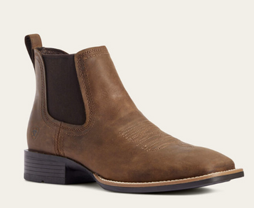 Ariat® Men's Distressed Tan Booker Chelsea Short Square Toe Boots