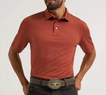 Wrangler® Men's S/S Sequoia Red ATG Performance Polo Shirt