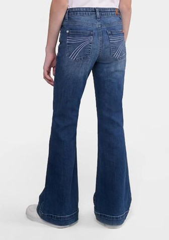 7 For All Mankind® Girls' Mini Dojo in Slim Illusion Lake Blue Jeans