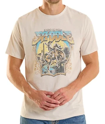 Rock & Roll Denim® Men's S/S Natural Back in the Saddle Bronc Rider T-Shirt