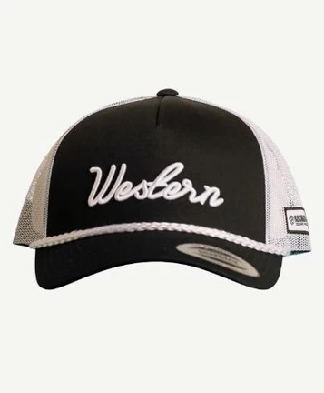Rock & Roll Denim® Black/White Western Rope Cap