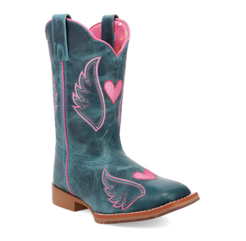 Dan Post® Girls' Turquoise/Pink Sweet Caroline Square Toe Boots