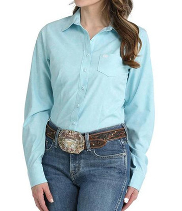 Cinch® Ladies' L/S Light Blue Paisley ArenaFlex Button Shirt