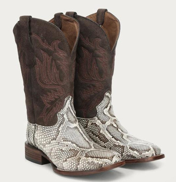 Corral® Men's Python/Brown Suede Square Toe Boots