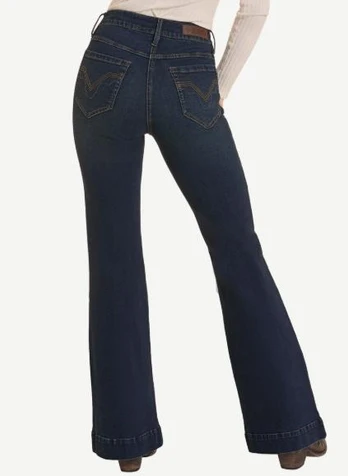 Rock & Roll Denim® Ladies' Sculpted Dark HR Trouser Jeans