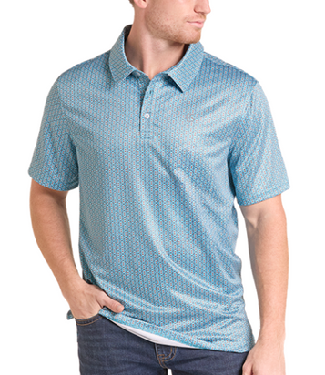Panhandle Slim® Men's S/S Turquoise Aztec Performance Snap Polo Shirt