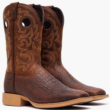 Durango® Men's Nicotine Brown Gator Print Shyloh Square Toe Boots