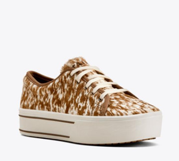 Ariat® Ladies' Brown/Cream Speckled Cow Print Skylar Sneakers