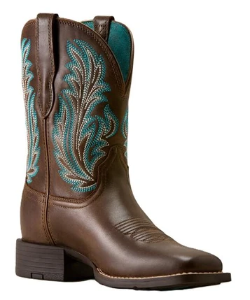 Ariat® Ladies' Dark Cacao Round Up Filly Square Toe Boots