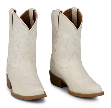Justin® Girls' White Bronci Junior Snip Toe Boots