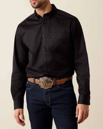 Ariat® Men's L/S Black Standard Twill Classic Fit Button Shirt