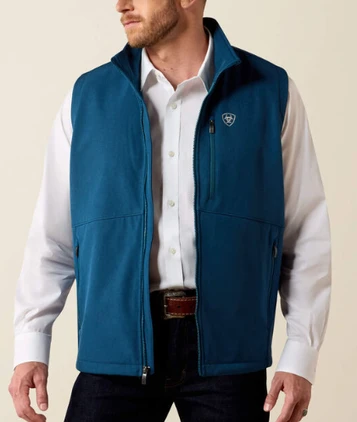 Ariat® Men's Legion Blue Heather Logo Softshell Vest