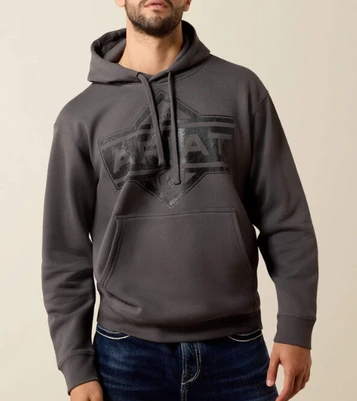 Ariat® Men's L/S Dark Shadow Leather Diamond Hoodie