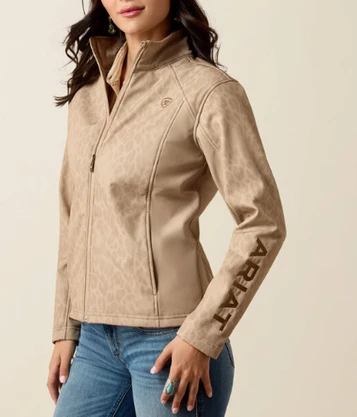 Ariat® Ladies' Faded Leopard Logo Softshell Jacket