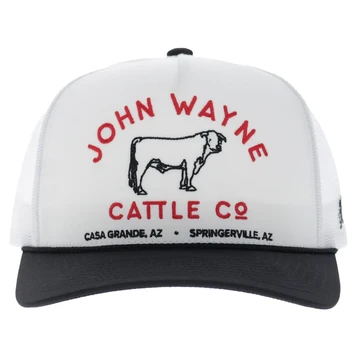 Hooey® White/Black John Wayne Cattle Co 5-Panel Trucker Cap