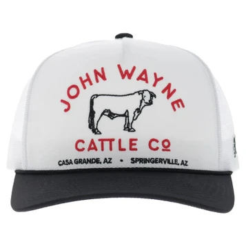 Hooey® White/Black John Wayne Cattle Co 5-Panel Trucker Cap