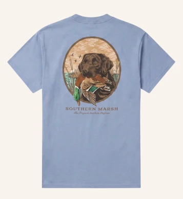 Southern Marsh® Men's S/S Washed Blue Good Boy Lab & Duck T-Shirt