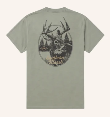 Southern Marsh® Men's S/S Dark Olive Whitetail Seawash™ T-Shirt
