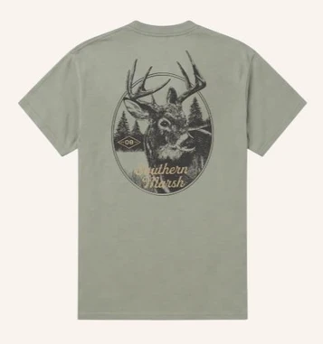 Southern Marsh® Men's S/S Dark Olive Whitetail Seawash™ T-Shirt
