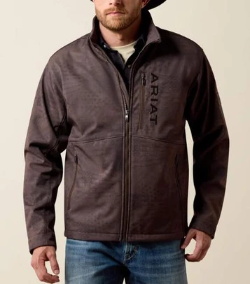 Ariat® Men's Brown Patriot Flag Softshell Jacket