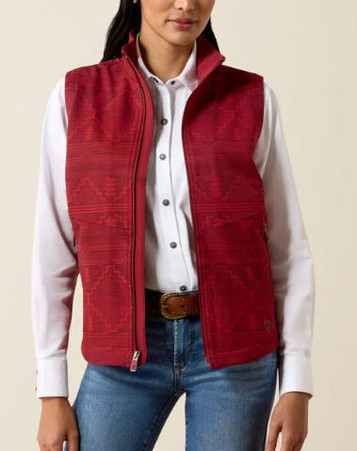Ariat® Ladies' Red Rockwell Southwest Print Atlas Vest